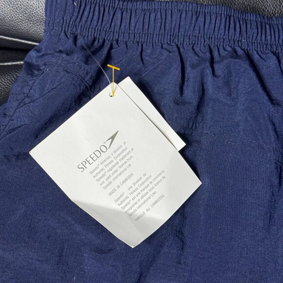 NWT Speedo Men's Swim Trunk Shorts Blue Mesh Lined Logo Drawstring Size XL - Picture 10 of 16